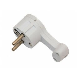 Luxel. Вилка угловая плоская с заземлением (1034)