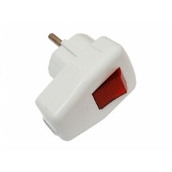 Luxel. Вилка угловая с кнопкой и заземлением (1035)