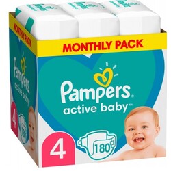 Pampers. Подгузники Active Baby Размер 4 (Maxi) 9-14 кг 180 шт (032725)