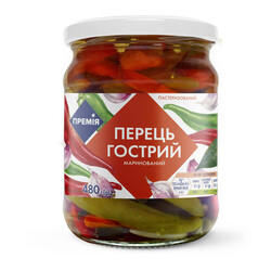 Премія. Перець гострий маринований пастеризований 480 г (840408)