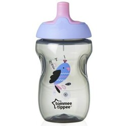 Tommee Tippee.  Стакан спорт "Explora", сиренево-розовый с птичкой (30057)