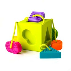 Fat Brain Toys. Сортер- прорізувач тактильний Fat Brain Toys OombeeCube (811802021083)