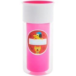 Munchkin. Чашка-непроливайка Miracle 360 Insulated Sticker Рожева 266 мл(2900990791972)