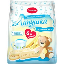 Слодыч. Детское растворимое печенье  Знайка "Лапушка" на сливочном масле 180 г (4810064020021)