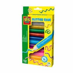 SES Creative. Набір рідкого клею з блискітками - Яскраві блискітки (12 шт) (8710341002770)