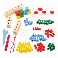 Bino. Деревянный конструктор в ведре, 120 деталей (4019359842069)