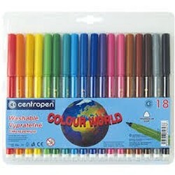 Centropen. Фломастери змиваються 18 цв. "Colour World"(8595013626276)