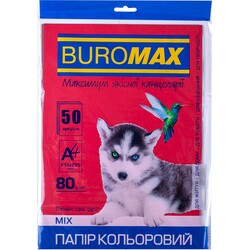 Buromax. Набір паперу офісної А4 80 г/м2 Dark + Neon 50 листів 10 кольорів(4823078962409)