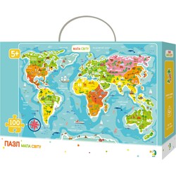DoDo. Пазл DoDo Карта Мира на украинском языке 100 элементов (4820198240097)