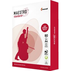 Maestro. Папір офісна Standard+ A4 80 г/м2 B клас 500 листів Біла(9003974459028)