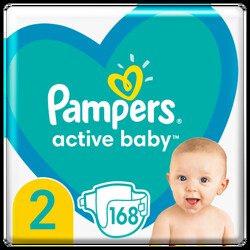 Подгузники Pampers Active Baby 2 (4-8 кг), 168 шт (8006540091319)