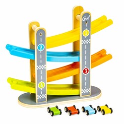 Деревянный спуск с машинками Ecotoys (SAWT093-3)