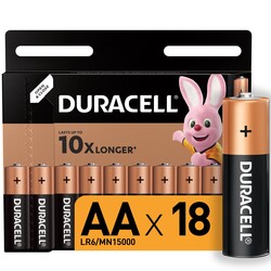 Лужні батарейки Duracell AA (LR06) MN1500 18 шт (5000394107519)