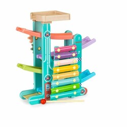 Деревянный спуск с ксилофоном Ecotoys + 6 авто ME115