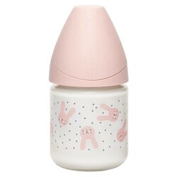 Бутылка для кормления Suavinex Hygge: Уютные истории, медленный поток, 120 мл, розовый (306645)