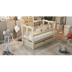 Кровать детская Дубик-М Волна на шарнирах с подшипником + ящик + откидная боковина (14886521)