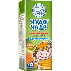 Сок Чудо-Чадо яблочно-морковный прямого отжима, 200 мл. (4820003689028)