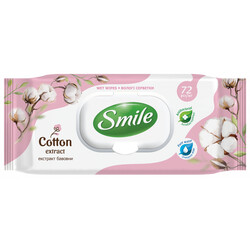 Вологі серветки з екстрактом бавовни з клапаном  72 шт(4823071642612)