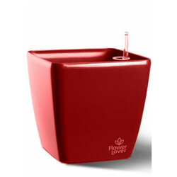 Вазон із системою автополиву Quadrato Flower Lover 34x34x32 червоний глянцевий (41116641,00)