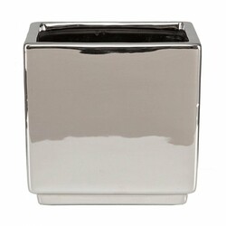 Кашпо для квітів Scheurich MIRROR SILVER, кераміка, 18", дзеркальний куб (58687,00)