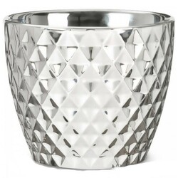 Кашпо для цветов MIRROR SILVER, керамика, 18", зеркальный с фактурой (60475,00)