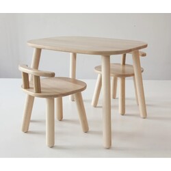 Комплект стіл та 2 стільці дитячих 2-4 роки Tatoy, натуральний бук (00062754)
