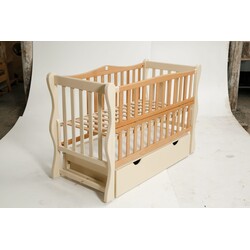 Ліжко "Sofi" на підшипнику з відкидною боковиною та шухлядою (600*1200) (бук) фарбоване (1B35-9-1)