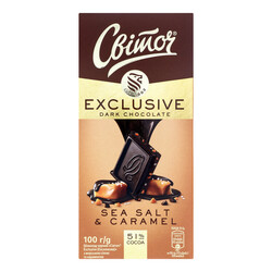 Шоколад черный Свиточ Эксклюзив с морс солью/карам, 100 г. (4823000921351)