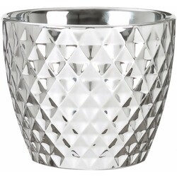 Кашпо для квітів Scheurich MIRROR SILVER, кераміка, 16", дзеркальний з фактурою (60474)