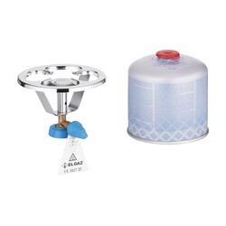 EL GAZ Комплект Газовий пальник (примус) + балон-картридж газовий ELG-215 + ELG-800, для ELG-300, ELG-400, ELG-800, 1.36 кВт