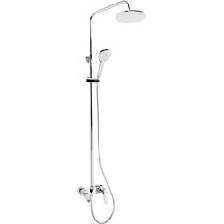 Душова система Deante Coriander зі змішувачем для ванни, душ - 3 функц., кріпл. - на стійці, хром