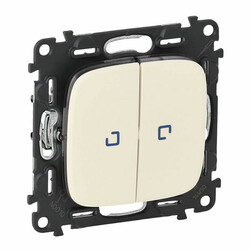 Перемикач Legrand 10АХ 250В 2-клавішний з підсвічуванням Слонова кістка, Valena ALLURE (752809)