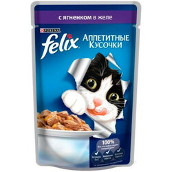 Felix. Корм для котов Fantastic с ягненком в желе 100г (7613035072602)