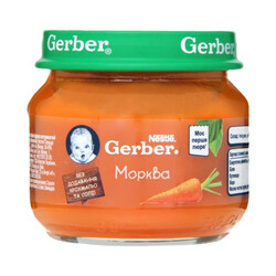 Gerber. Пюре Морковь, 6+ м 80 гр (011310)