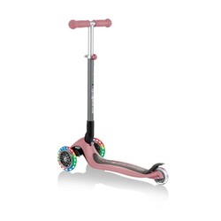 Самокат GLOBBER серии PRIMO FOLDABLE LIGHTS, пастельно-розовый, подсветочные колеса, 50кг, 3+