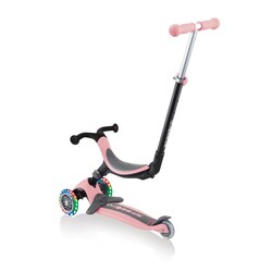 Самокат GLOBBER серии GO UP FOLDABLE PLUS LIGHTS пастельно-розовый, до 20/50кг, 1.5+, 3 колеса