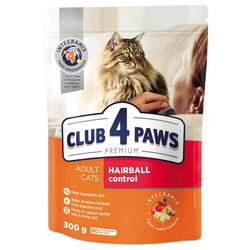 Клуб 4 Лапы. Корм  с эффектом выведения шерсти для кошек  300г(360586)