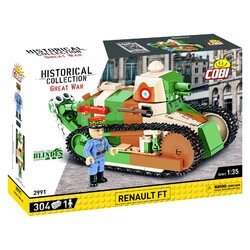 Конструктор COBI Первая Мировая Война Танк Рено FT-17, 304 деталей (COBI-2991)