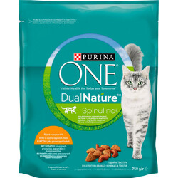 ONE. Сухой корм Purina One DualNature с спирулиной 750 г(7613036257633)