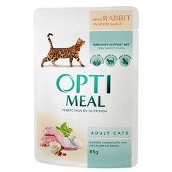 Optimeal. Корм для взрослых котов Optimeal кролик-белый соус 85 гр(4820083905476)