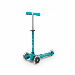 Самокат MICRO серии "Mini Deluxe LED" – АКВА (до 50 kg, 3-х колесный, свет) (MMD076)