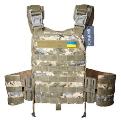 Плитоноска с быстросбросом кордура Kirasa пиксель (Арт.KI1043)