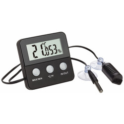 Термогигрометр цифровой "Terracheck", 2 внешних проводных датчика, 64х24х64 мм (30504401)