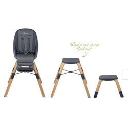 Дитячий стільчик для годування 3в1 BabyGO Carou 360°, сірий (5751)