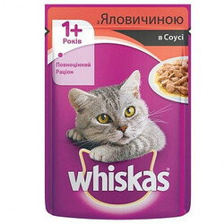 Whiskas. Корм с говядиной в соусе 100 г (4770608239138)