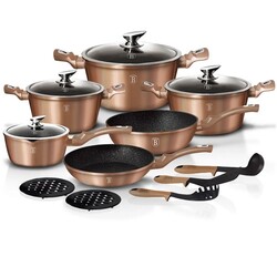 Набір посуду Berlinger Haus Rosegold Metallic Line 15 предметів (BH-1224N)