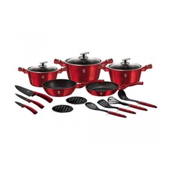 Набор посуды из 17 предметов Berlinger Haus Metallic Line Burgundy Edition (BH-6162)