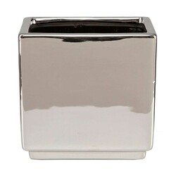 Кашпо для квітів MIRROR SILVER, кераміка, 15", дзеркальний куб (62765)