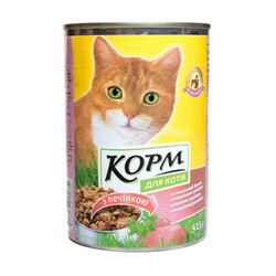 Повна Чаша. Корм с  печенкой Д/котов 415г (4824034015634)