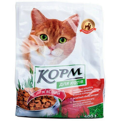 Повна Чаша. Корм для котов  мясной сухой 400г (4824024024905)